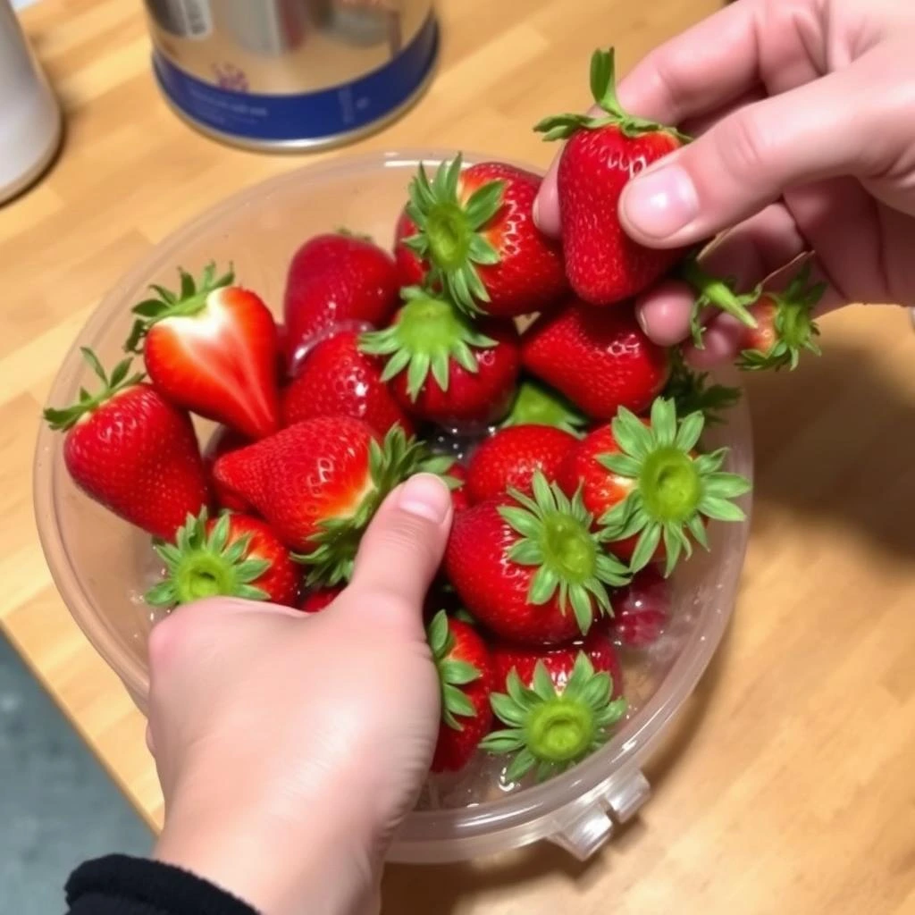 Erdbeermarmelade schritt 1